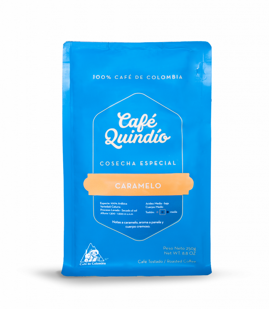 Cafe Quindio SPECIAL HARVEST CARAMEL - WHOLE BEAN - 8.8oz